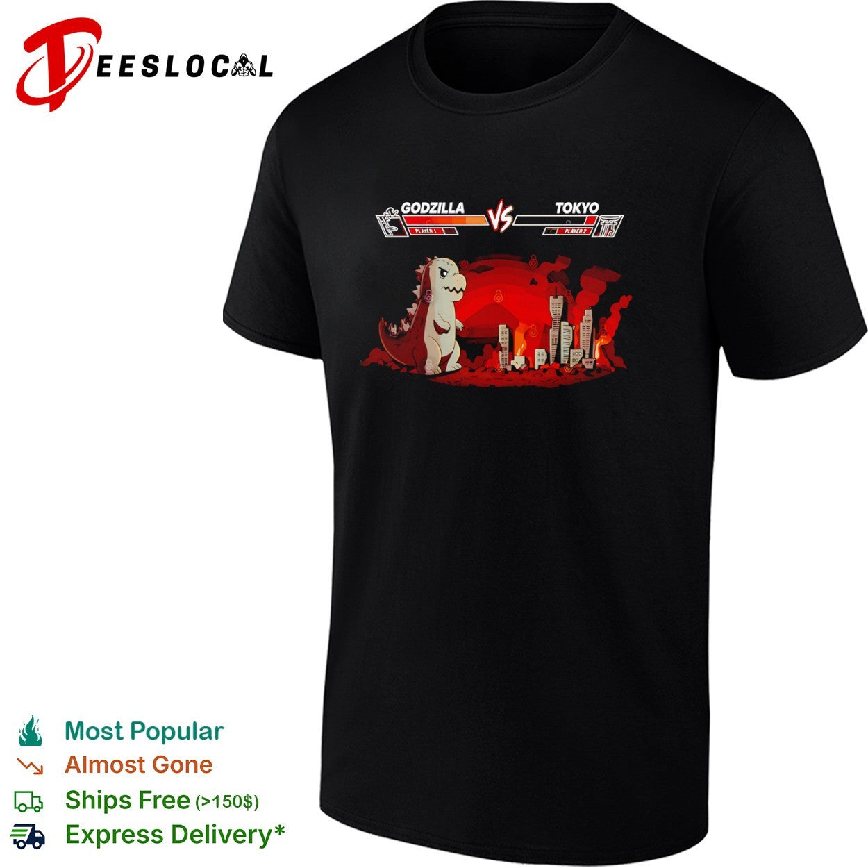 Godzilla vs Tokyo Fighting Game Parody Video Game shirt