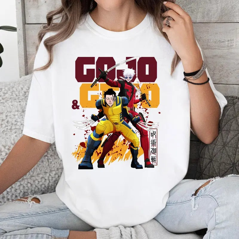 Gojo And Geto Best Friend Funny D&W Shirt Crewneck Hoodie Comfort Cotton Sweatshirt | PrintMintTees.com