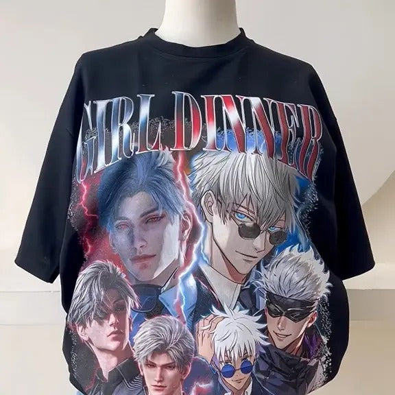 Gojo And Sylus Girl Dinner Tee, Anime shirt, Japanese Anime, Birthday Gift Hoodie Sweatshirt | PrintMintTees.com