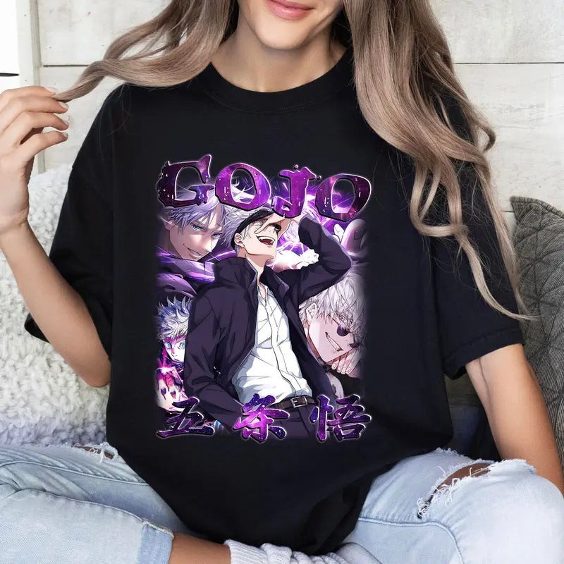 Gojo JJK Character Comfort Cotton T-Shirts, Hoodie, Sweatshirt