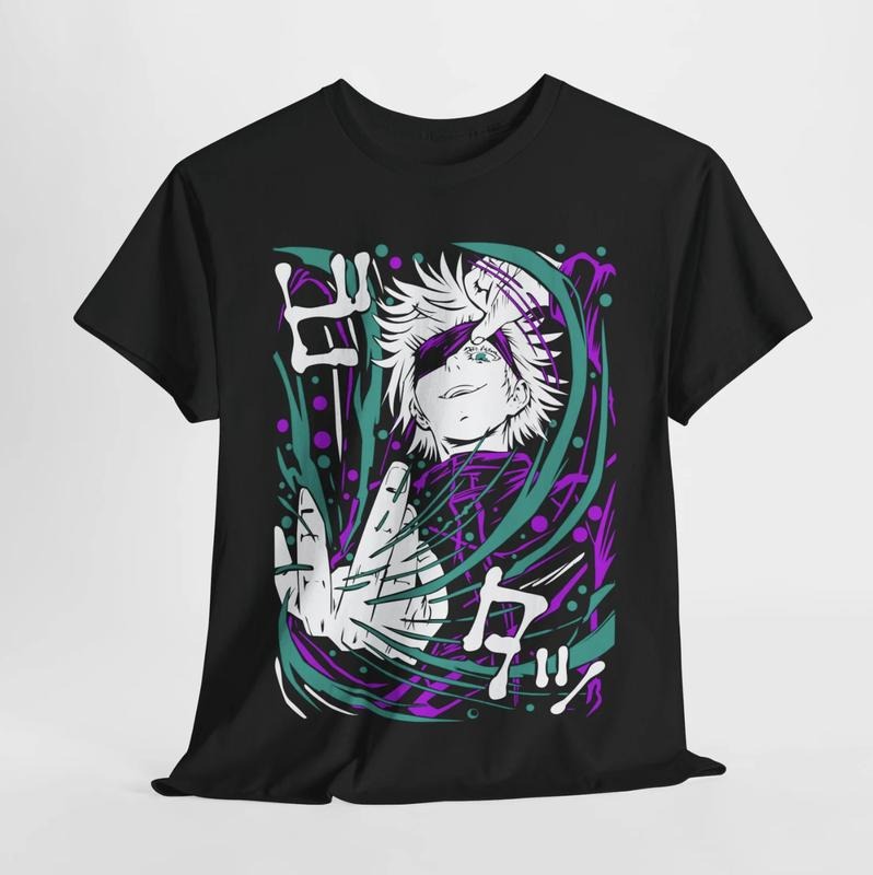 Gojo Satoru T-Shirt, Anime Shirt, Fire Style, Japanese Anime, Anime Manga Shirt, Anime Lover Shirt, Graphic Anime Tee,...