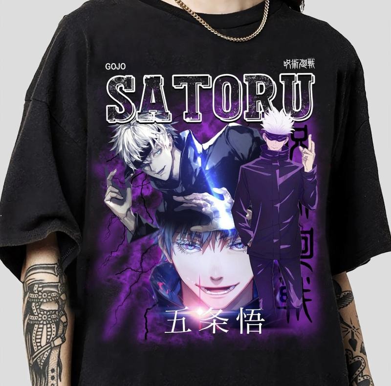 Gojo Satoru Vintage Anime Shirt, Anime Lover Shirt, Anime Manga Shirt, Anime Gojo Satoru Gift Menswear Top Hoodie Sweatshirt