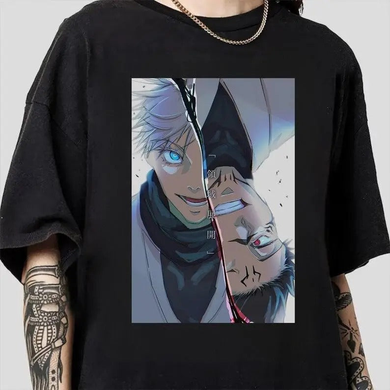 Gojo Sukuna Shirt, Megumi Sukuna JJK, Anime Manga Shirt, Anime Fans Gift Shirt, Gojo Sukuna Battle Jujutsu Kaisen, Megumi...