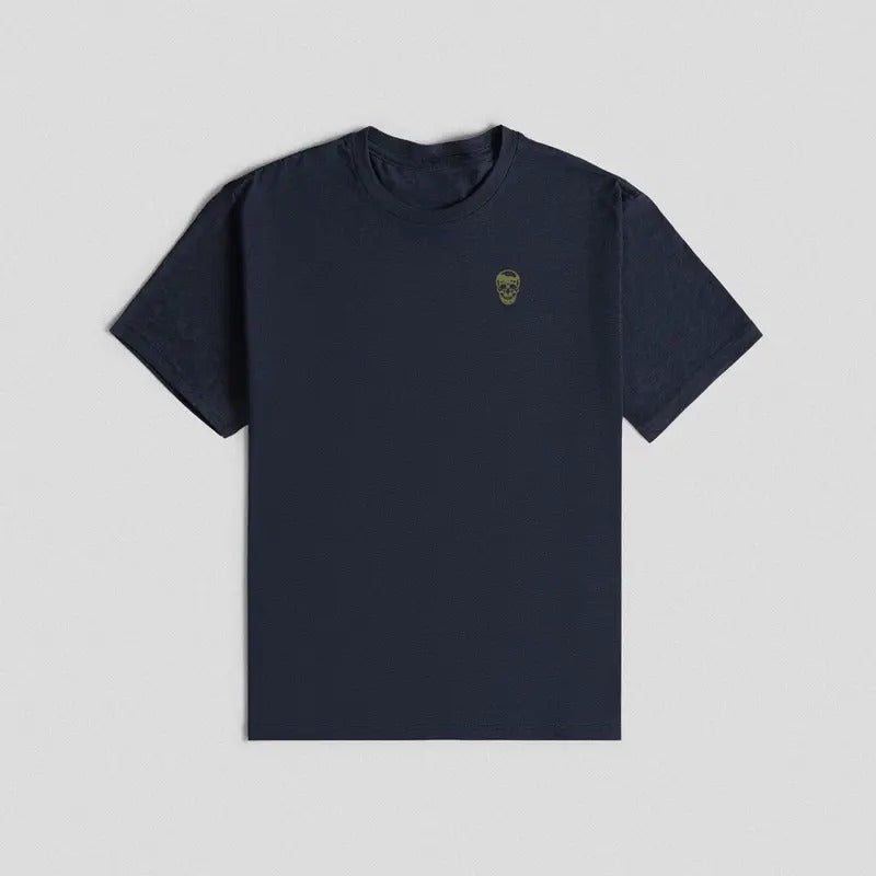 Core Skull Shirt - Navy/Gold Hoodie Sweatshirt | PrintMintTees.com