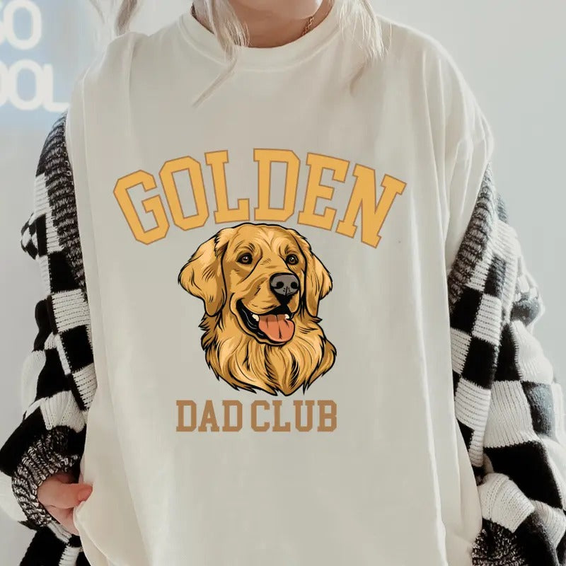 Golden Dad Club Shirt ~ Unisex Apparel Relaxed Fit Printed In The USA Clothing Womenswear Casual Comfort Cotton Top...