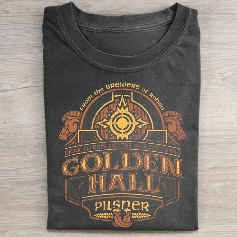 Golden Hall Pilsner Shirt Vintage MedusëL Brewers Rohan Funny Beers Middle Earth Iconic Movie Scenes Top Womenswear Shirt Hoodie Sweatshirt