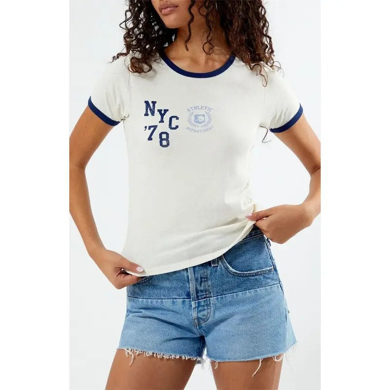Golden Hour Women's NYC '78 Athletic T-Shirt Hoodie Sweatshirt | PrintMintTees.com