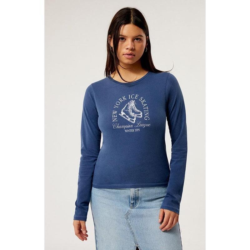 Golden Hour Women's New York Ice Skating Long Sleeve T-Shirt Hoodie Sweatshirt | PrintMintTees.com
