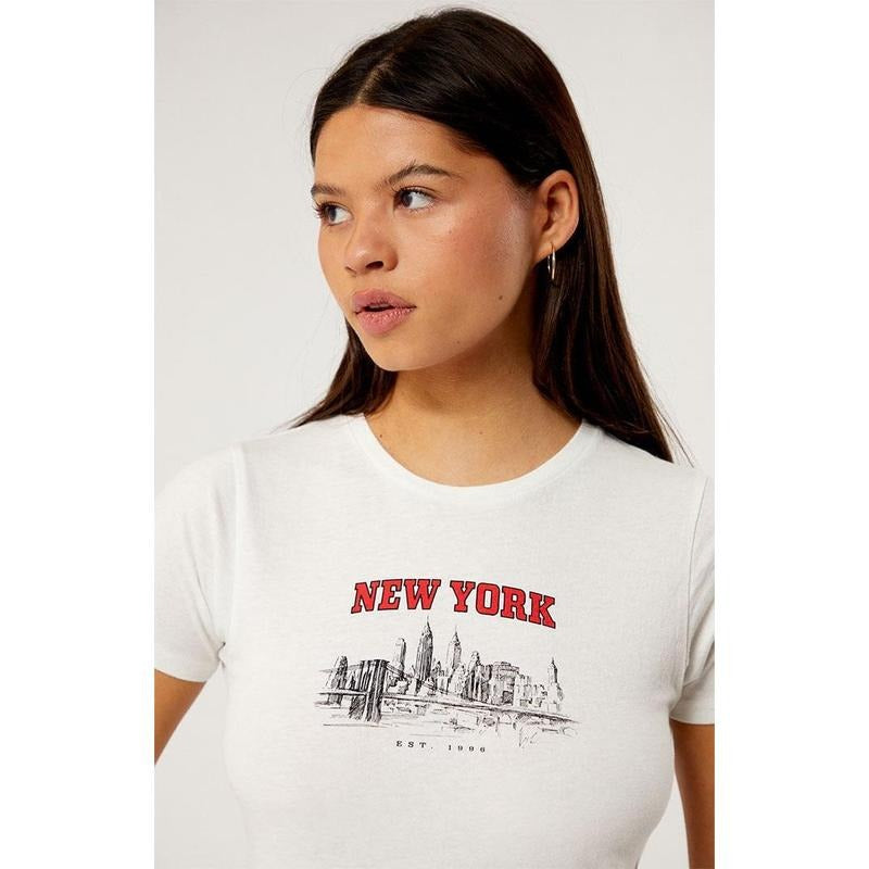 Golden Hour Women's New York Skyline Skimmer T-Shirt Hoodie, Sweatshirt | PrintMintTees.com