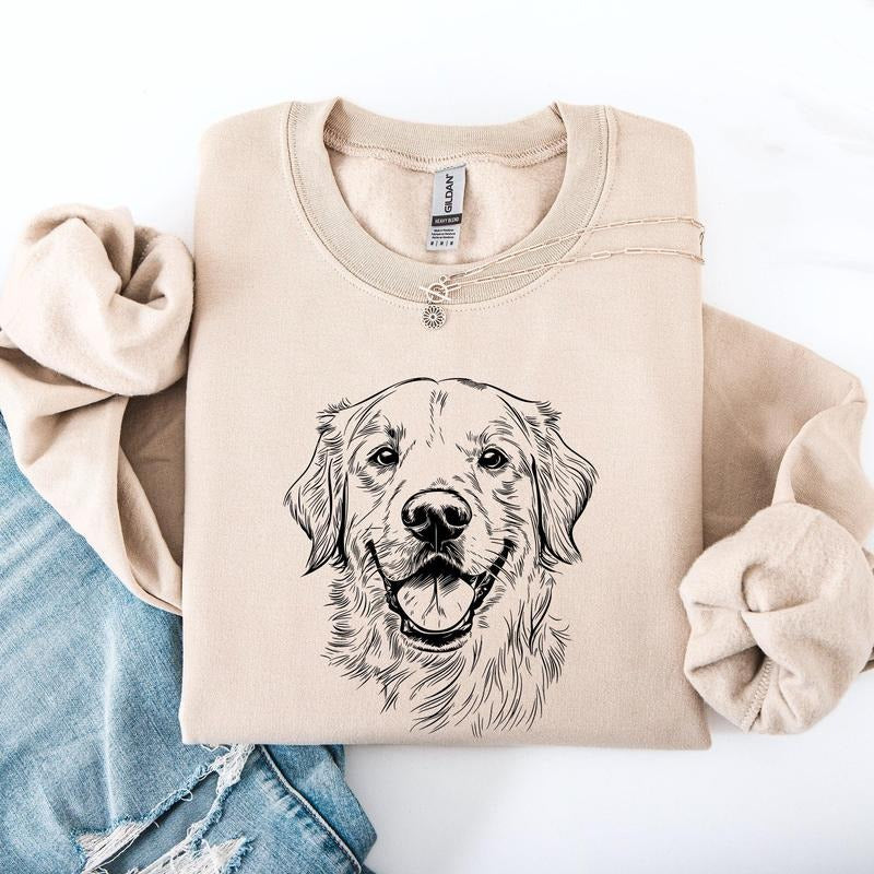 Golden Retriever, Pet, Dog Breed Sweatshirt, Crew Neck, Women's, Crewneck Shirt Hoodie | PrintMintTees.com