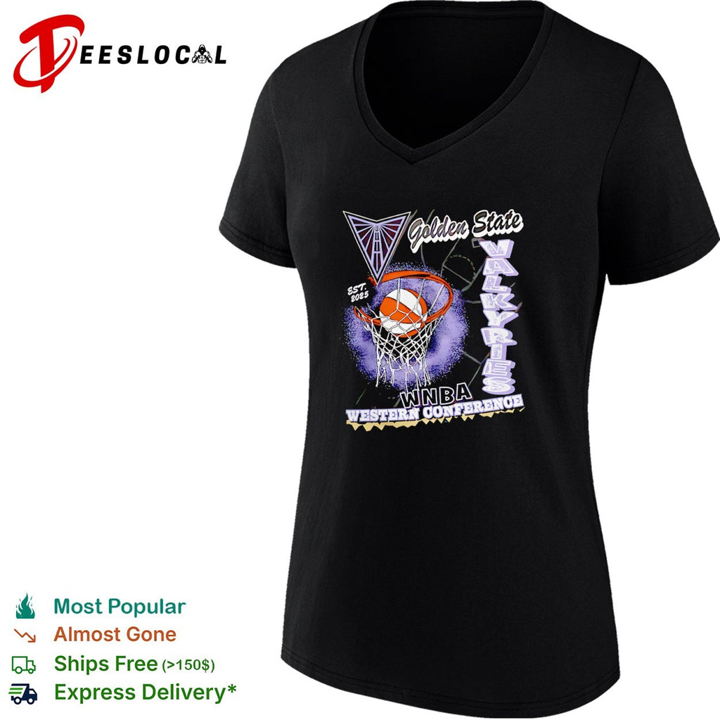 Golden State Valkyries WNBA Western Conference basketball hoop shirt