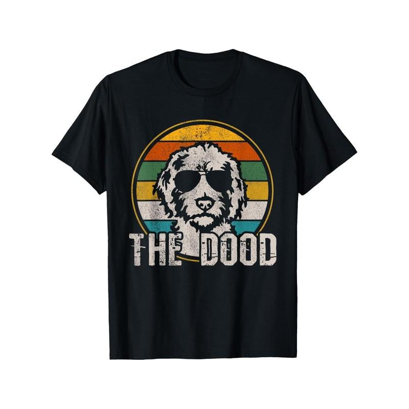 Goldendoodle Vintage Dog Print T-Shirt for Men - 100% Cotton, Casual Fit, Machine Washable