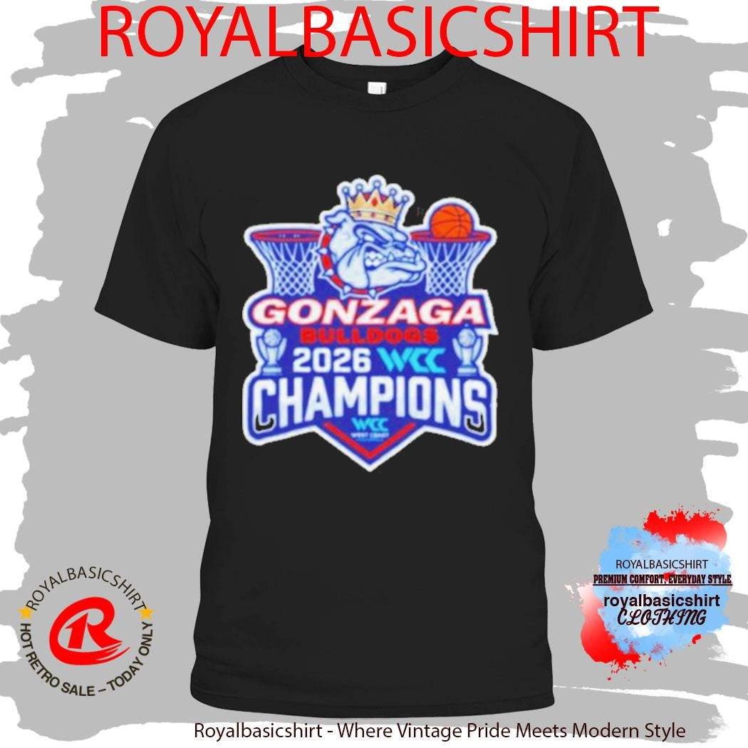 Gonzaga Bulldogs 2026 WCC Champions West Coast Conference Shirt