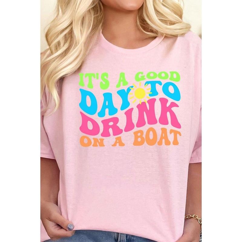 Good Day To Drink On A Boat Short Sleeve Relaxed Fit T-Shirt Hoodie Sweatshirt | PrintMintTees.com