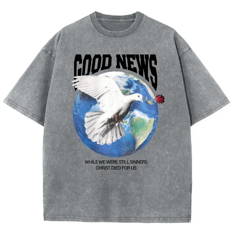 Good News Washed Christian Jesus Vintage 90s Cotton Top Womenswear Mineral Color T-Shirts, Hoodie, Sweatshirt