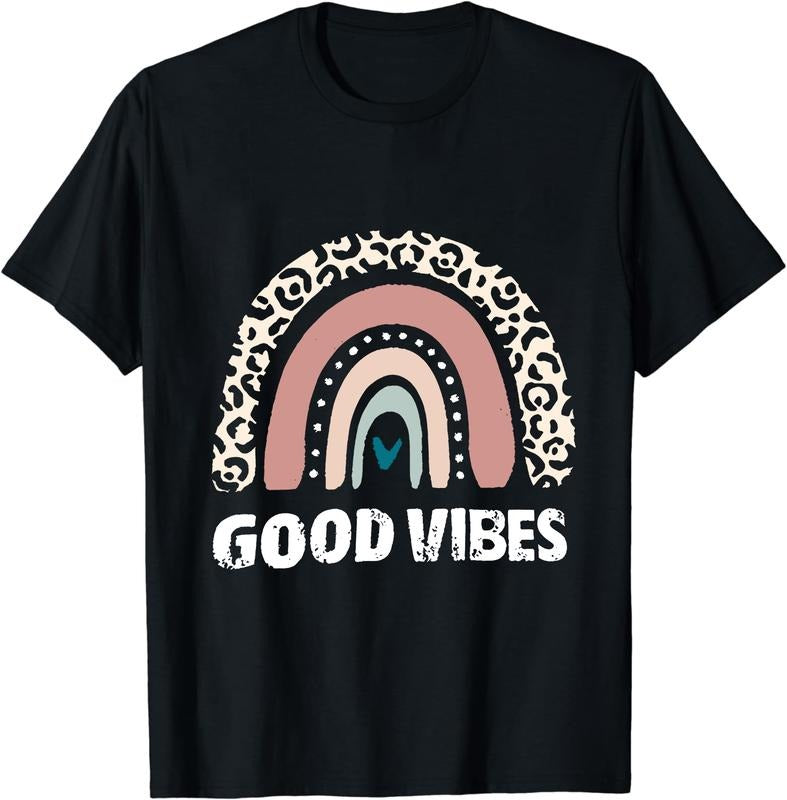 Good Vibes Only - Funny Positive Inspirational Retro T-Shirt Cotton Casual Crew Neck Tee Hoodie Sweatshirt
