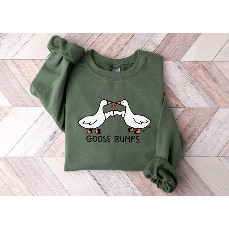 Goose Bumps Shirt, Goose Sweatshirt Cotton Sweaters Hoodie | PrintMintTees.com