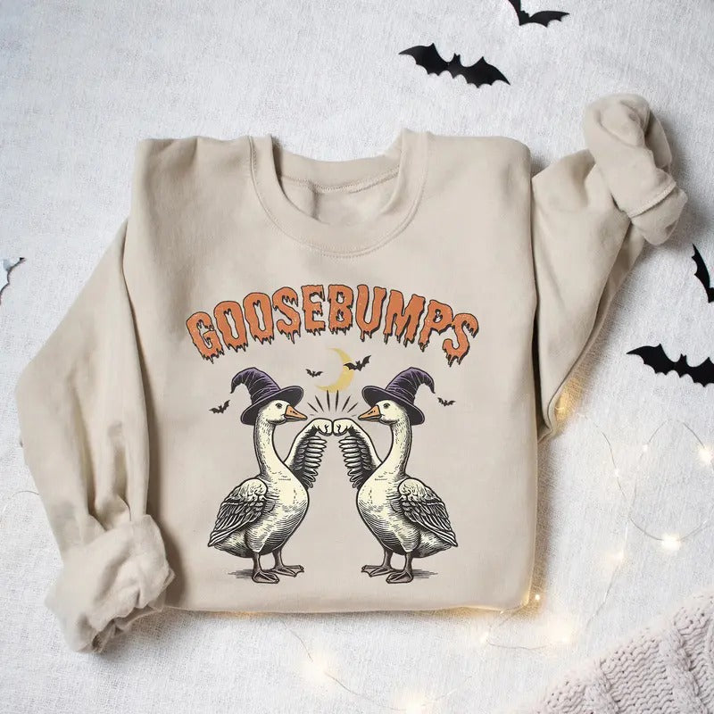 Goosebumps Halloween Sweatshirt, Silly Goose Halloween Sweatshirt, Funny Goose Lover Shirt, Goose Bumps Shirt, Silly...
