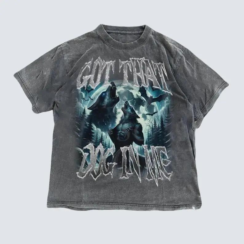 Got That Dog Me Alpha Wolf Shirt Vintage 90s Werewolf Shirt Wolf Emo Meme Shirts Mental Health Wolf Sigma Goth Rock T-Shirts, Hoodie, Sweatshirt