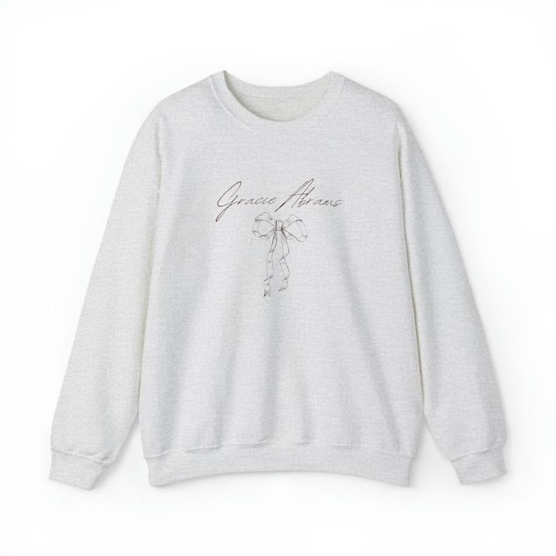 Gracie Abrams Bow Unisex Crewneck Sweatshirt Classic Cotton Shirt Hoodie | PrintMintTees.com