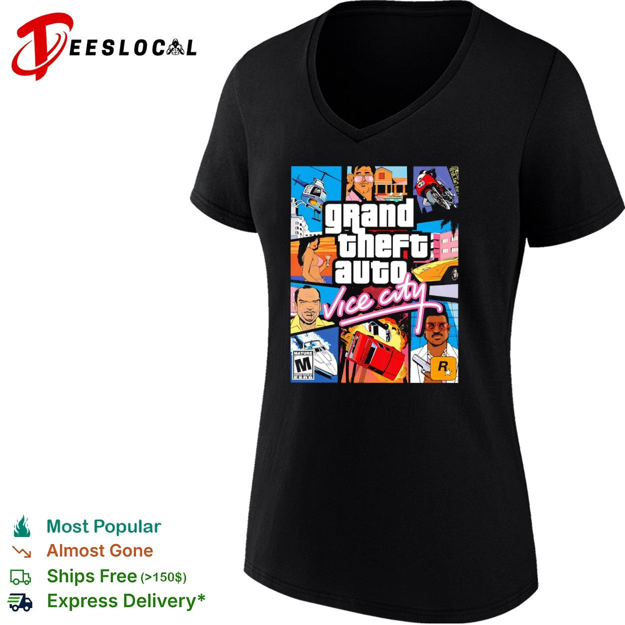 Grand Theft Auto Vice City game cover shirt