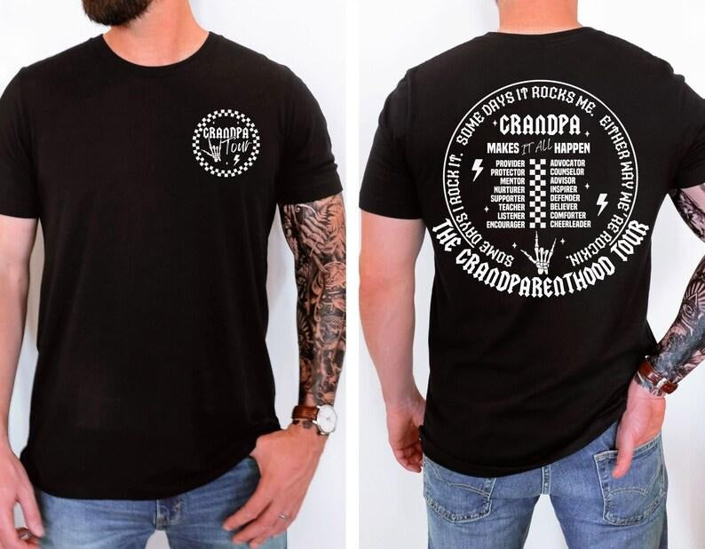 Grandpa Shirt, Sometimes I Rock It Sometimes It Rocks Me, Father's Day Gift for Grandpa, Funny Grandfather, Grandpa Gift...