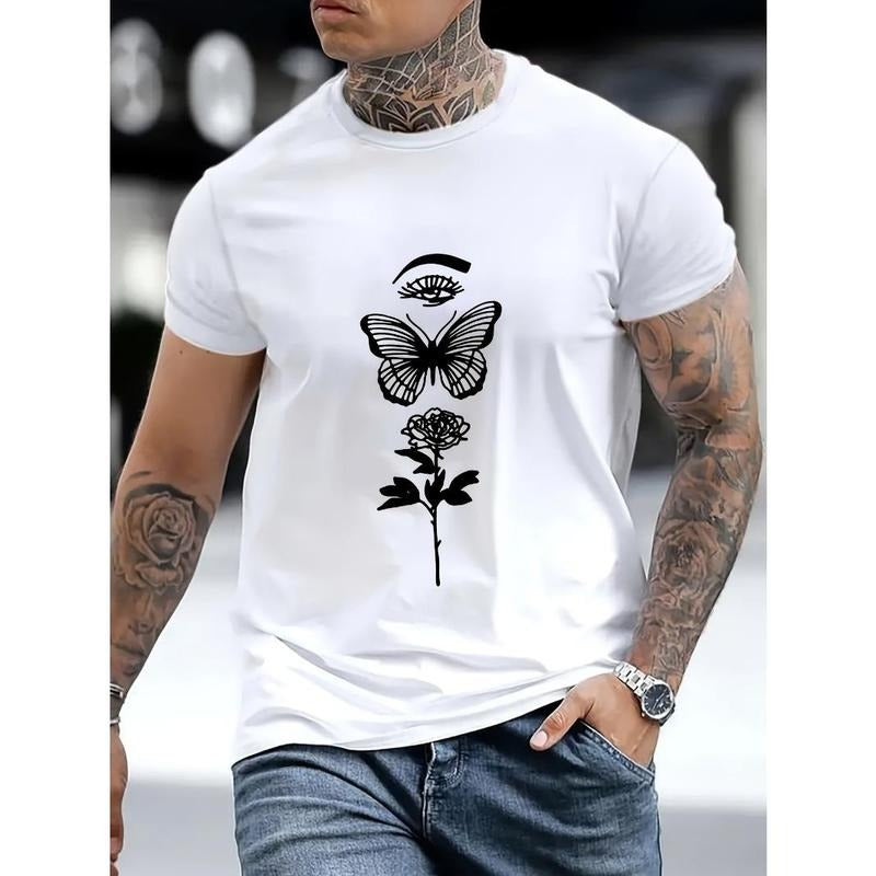 Graphic Printed T-shirt Men's Casual Summer And Autumn Slightly Elastic Round Neck T-shirt Made in USAstyle{n002}2 Hoodie...