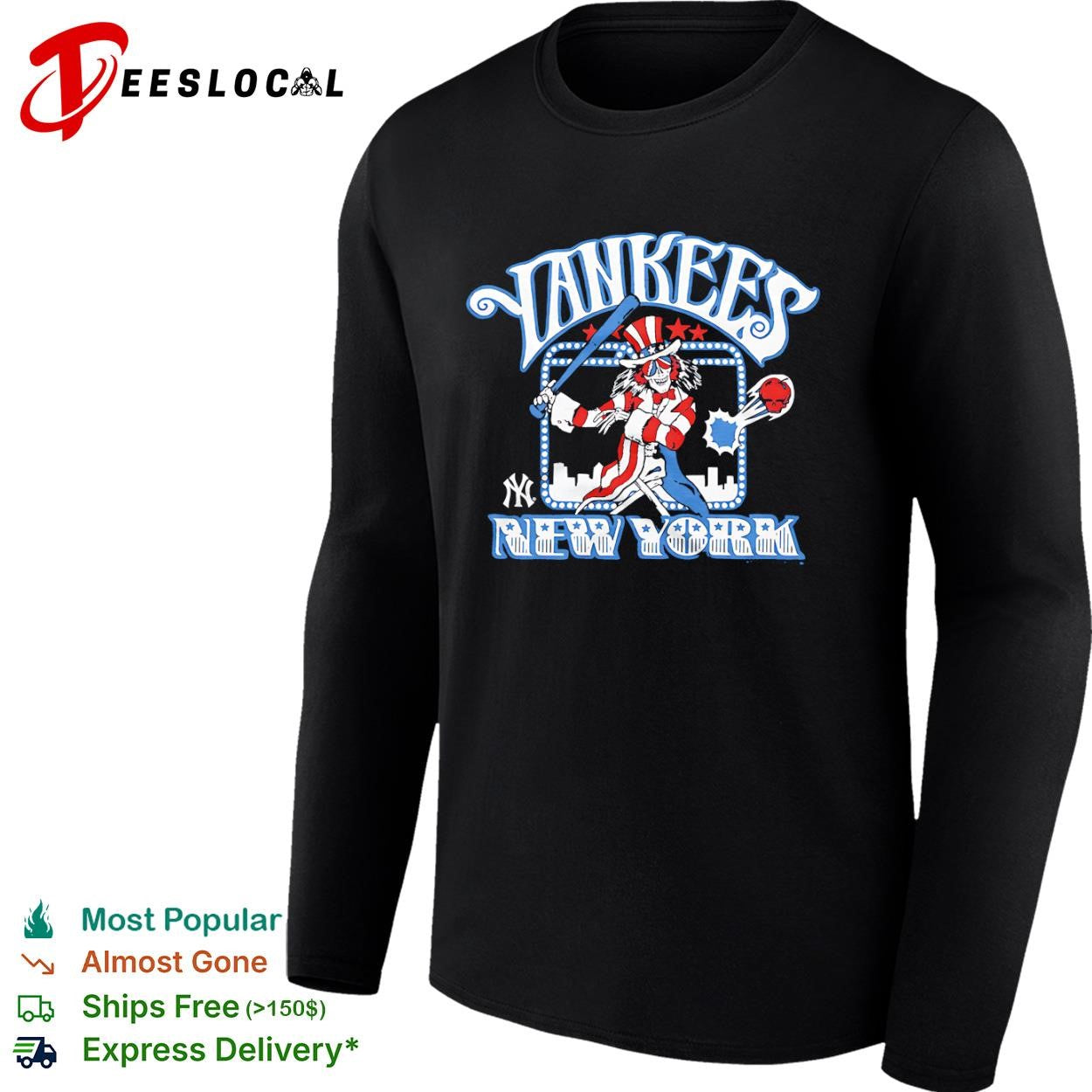 Grateful Dead Uncle Sam New York Yankees MLB Baseball Team Logo shirt