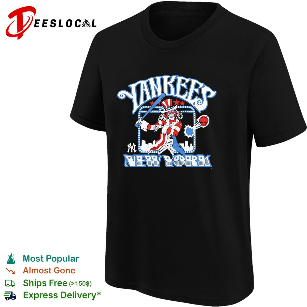 Grateful Dead Uncle Sam New York Yankees MLB Baseball Team Logo shirt