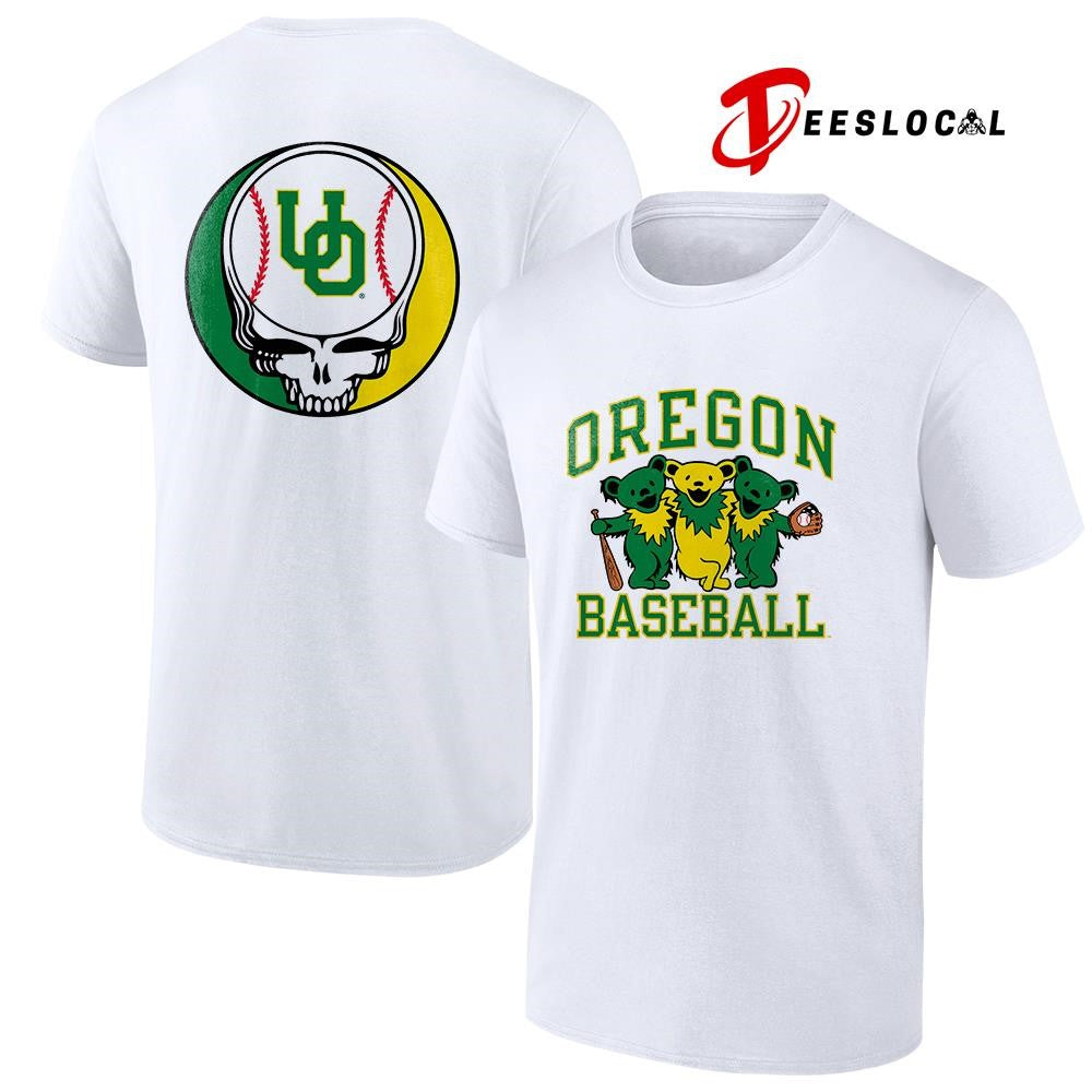 Grateful Dead x University of Oregon logo parody mascot baseball shirt
