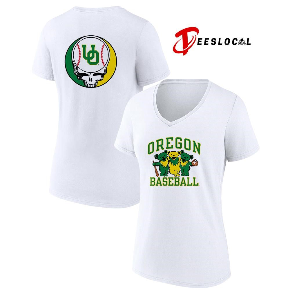 Grateful Dead x University of Oregon logo parody mascot baseball shirt