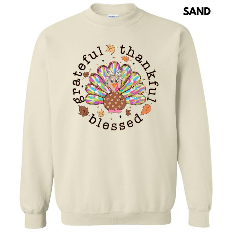 Grateful Thankful Blessed Turkey Sweatshirt 'NLB' Shirt Hoodie | PrintMintTees.com