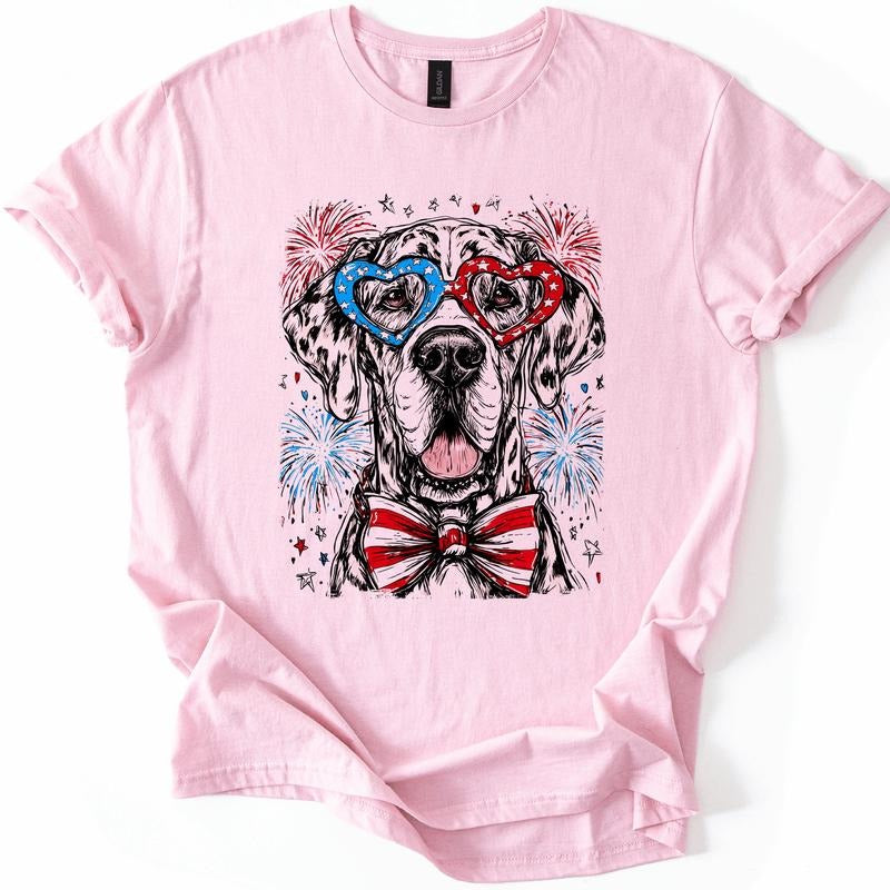 Great Dane Patriotic Dog, USA, America, Pet Lover, 4th of July, Soft Style T-Shirt, Soft Style Tee, Women's Graphic...