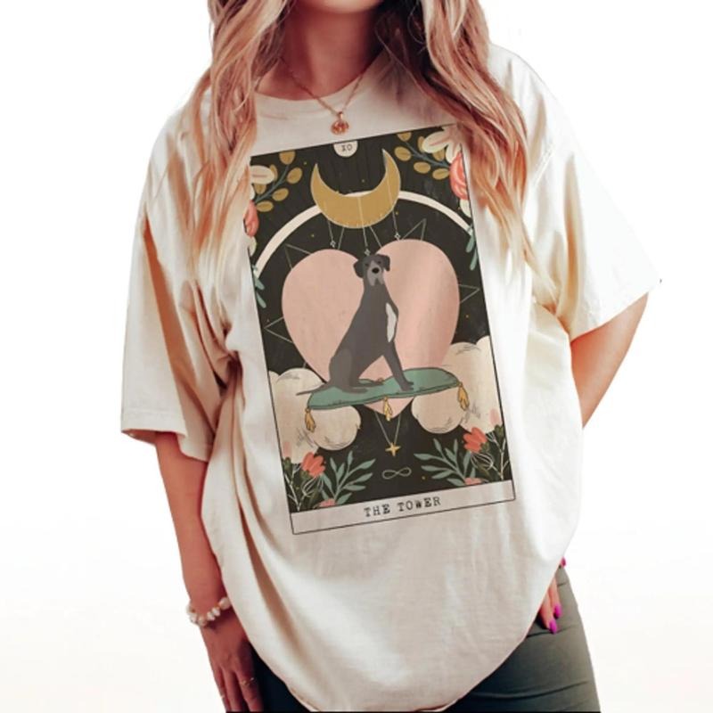 Great Dane TarotShirt, Boho Tee, TarotShirt, Hippie Tee Menswear Top Underwear Man Streetwear Tropical Bestie Crewneck...
