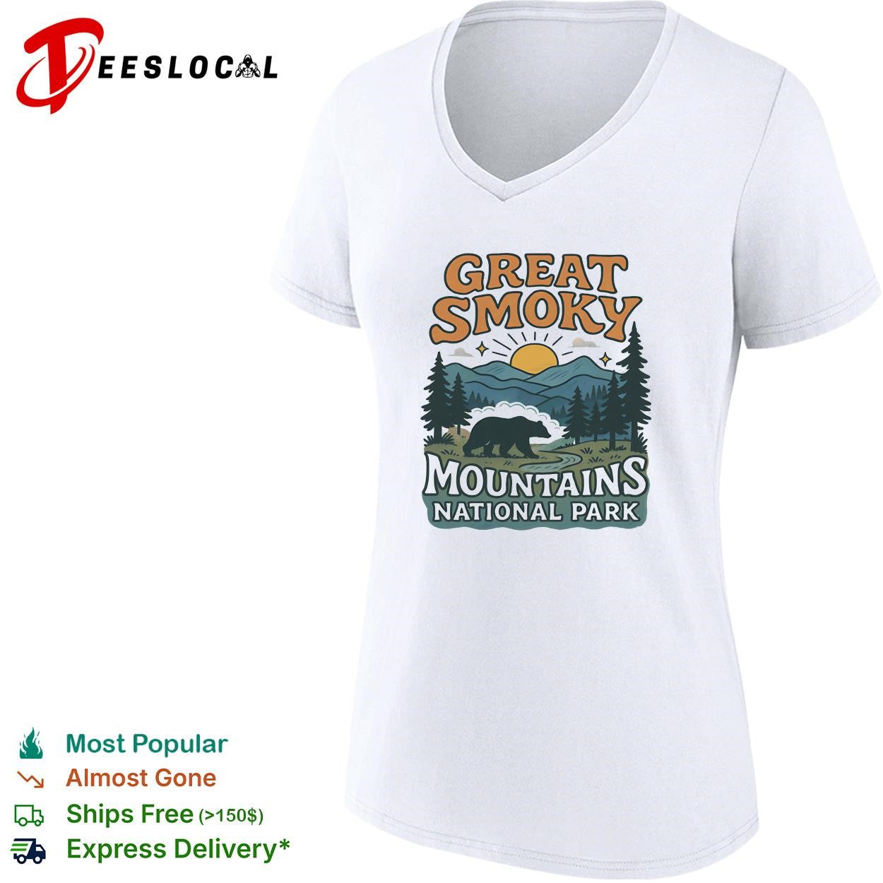 Great Smoky mountains national park retro shirt