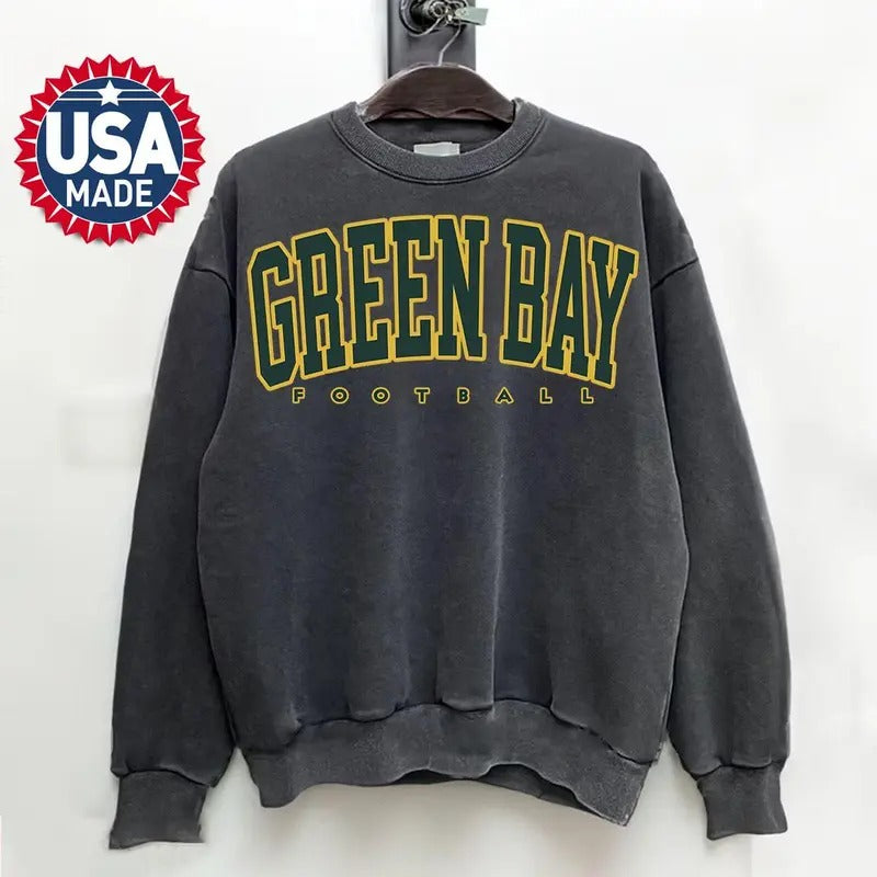 Green Bay Football Sweatshirt, Green Bay Football Sweater, Vintage Green Bay Football Shirt, Green Bay Football fan Gift...