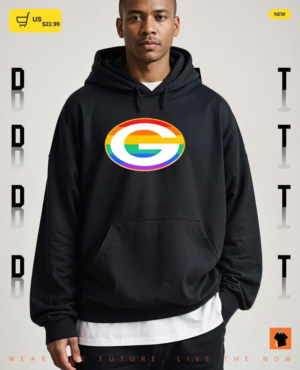 Green Bay Packers rainbow pride fan gear with G logo football sports team shirt