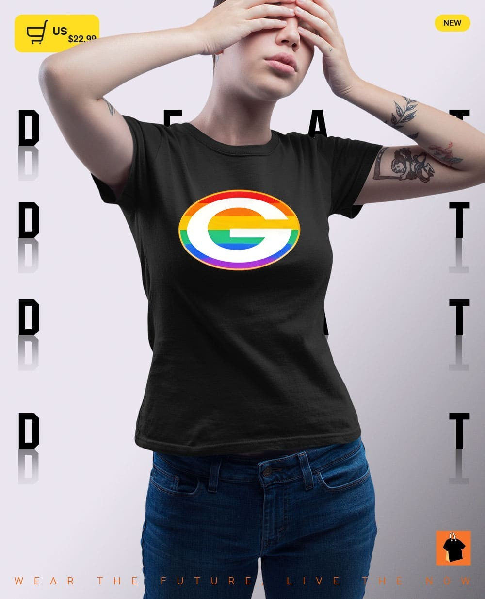 Green Bay Packers rainbow pride fan gear with G logo football sports team shirt