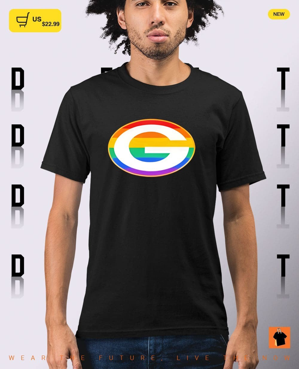 Green Bay Packers rainbow pride fan gear with G logo football sports team shirt