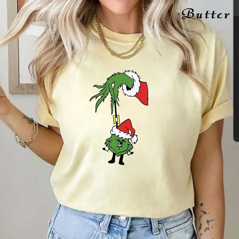 Green Hand Christmas T-shirt Green Lover Shirt Christmas Gift Ideas Holiday Shirt Merry Christmas Shirt Comfort Color Tee...