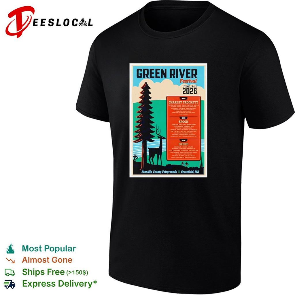 Green River Festival Charley Crockett Spoon Greer 2026 poster shirt