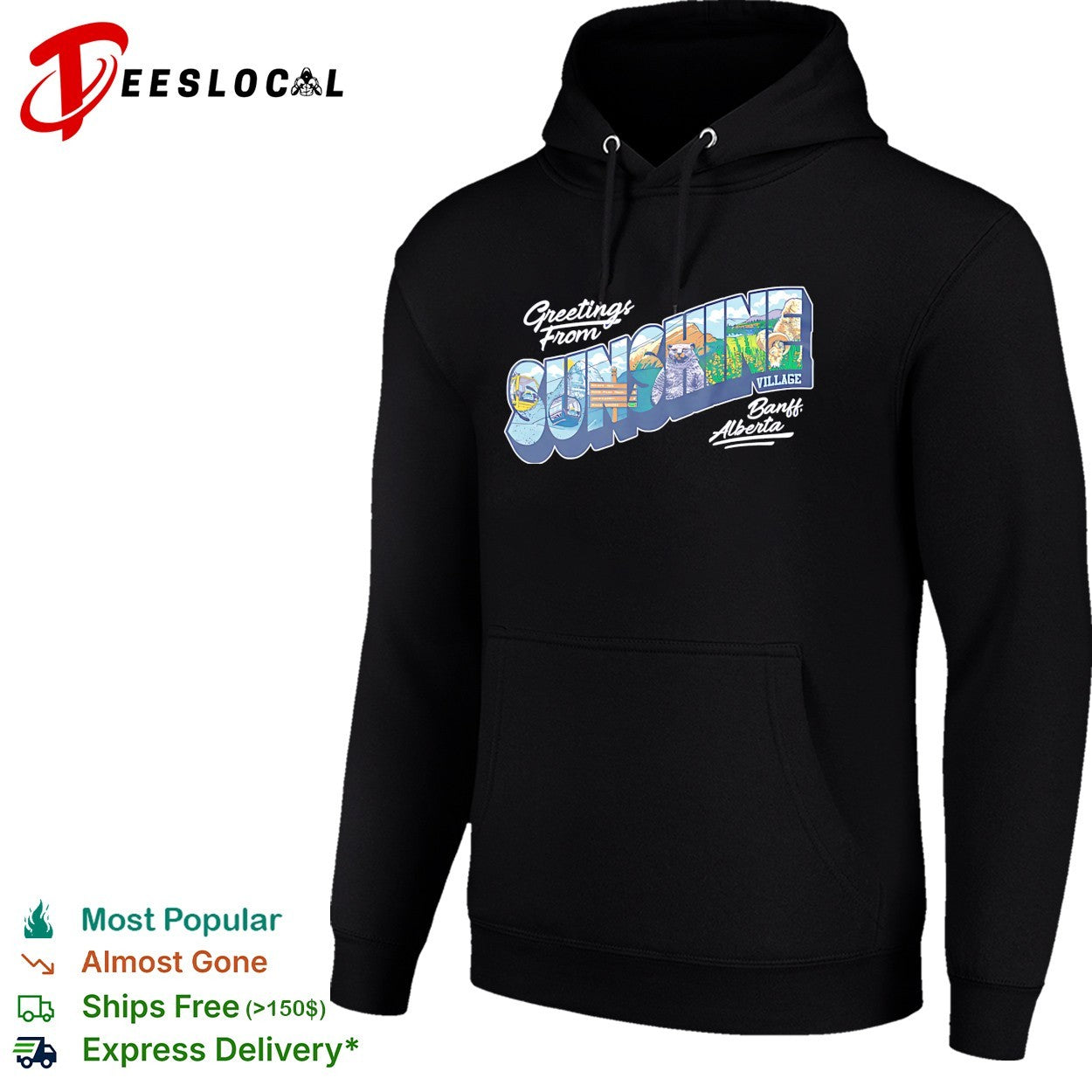 Greetings from Sunshine Village Banff Alberta postcard shirt