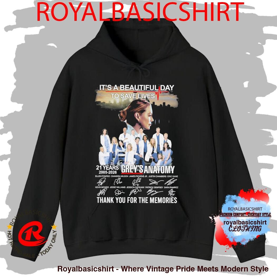 Grey’s Anatomy It’s A Beautiful Day To Save Lives Thank You For The Memories Signatures Shirt