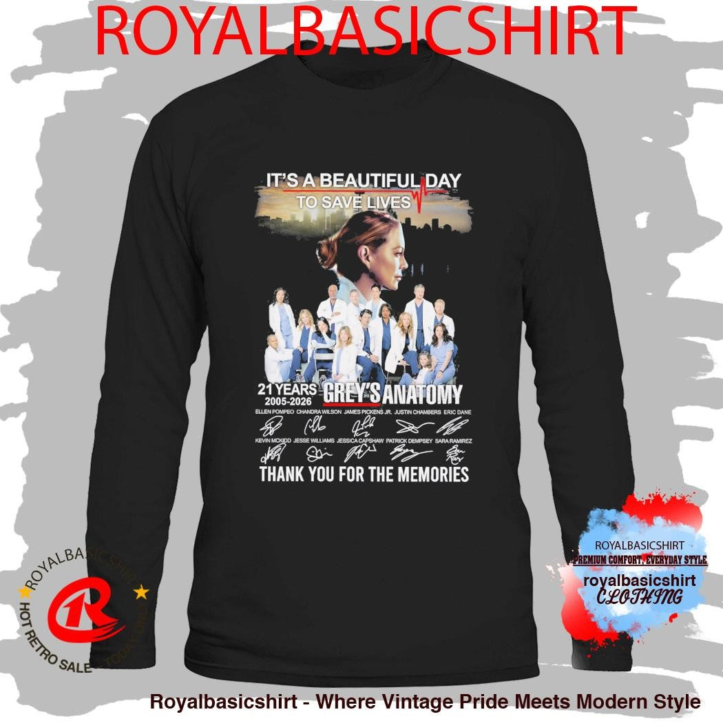 Grey’s Anatomy It’s A Beautiful Day To Save Lives Thank You For The Memories Signatures Shirt
