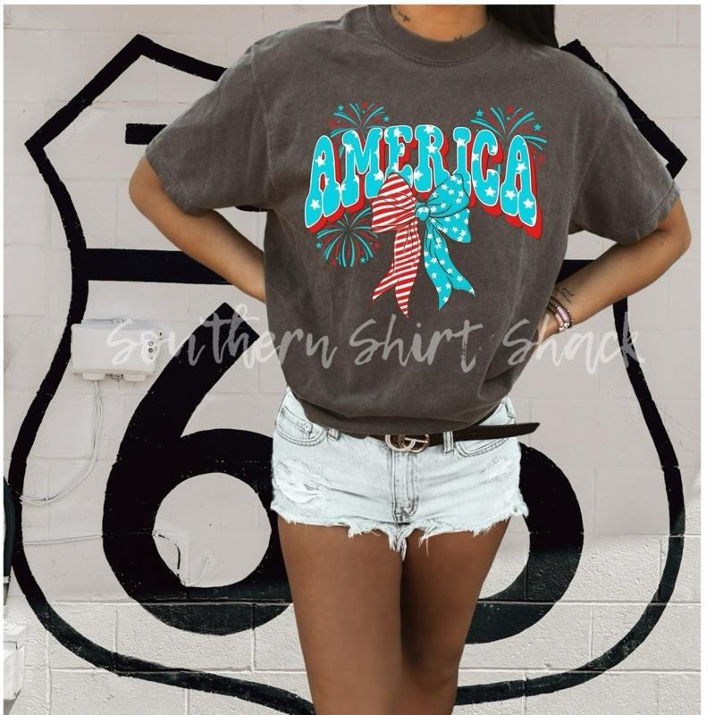 Groovy America bow T shirt  | Pepper comfort colors t shirt Hoodie Sweatshirt | PrintMintTees.com