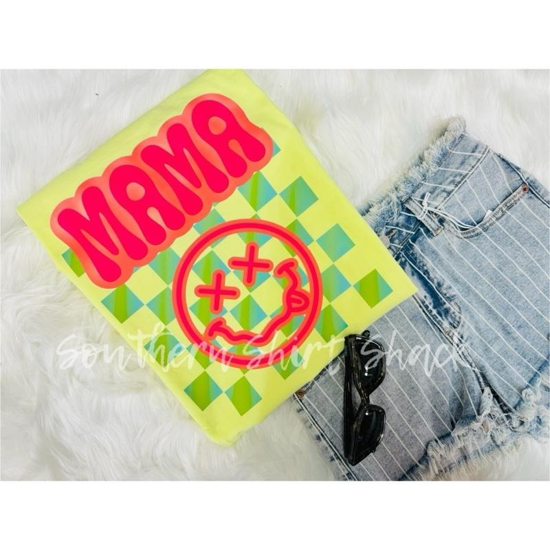 Groovy Mama T shirt  | Neon Lemon comfort colors T shirt top Hoodie Sweatshirt | PrintMintTees.com