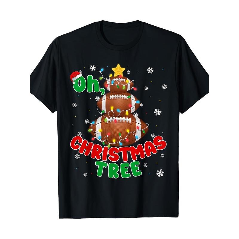 Groovy Oh Christmas Tree Xmas Football Santa T-Shirt-100% Cotton-220ghirt made in usa Hoodie Sweatshirt | PrintMintTees.com