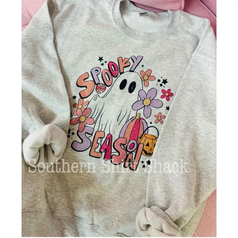 Groovy Spooky Season Sweatshirt | Halloween Sweatshirt Shirt Hoodie | PrintMintTees.com