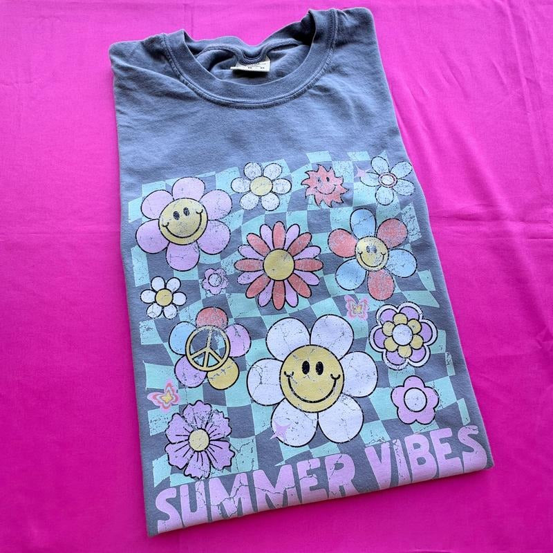 Groovy Summer Vibes Comfort Colors T-Shirt Hoodie Sweatshirt | PrintMintTees.com