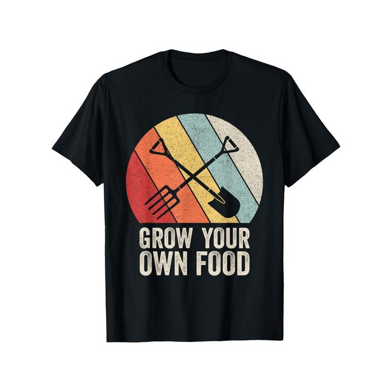 Grow Your Own Food" Vintage-Inspired Cotton T-Shirt